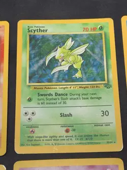 Vintage Pokemon Cards Rare Holo Lot WOTC Era Base Set, Jungle - Mewtwo, Scyther - Image 3