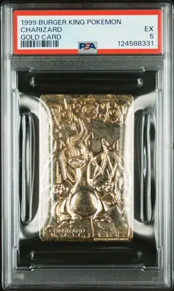 1999 BURGER KING POKEMON GOLD CARDS CHARIZARD PSA 5 - Image 1