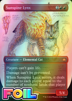 x1 Sunspine Lynx BLB Bloomburrow MTG 292 FOIL BORDERLESS RARE M/NM 1x - Image 1