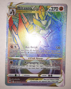 KLEAVOR V/STAR 196/189 Astral Radiance HOLO SWORD & SHIELD POKEMON CARD 2022 - Image 1