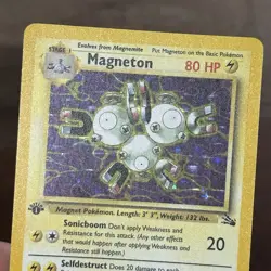 Magneton - 11/62 Fossil 1st Edition Holo Rare Pokemon - NM/LP - Image 2