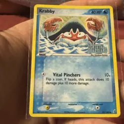 Pokemon TCG Krabby 54/100 Holo Stamped EX Ruby & Sapphire EX Crystal Guardians - Image 1