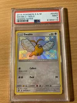 PSA 9 Swablu holo hidden fates 2019 Sun moon Pokemon - Image 1
