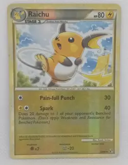 Pokemon TCG Raichu 33/90 Uncommon Reverse Holo HGSS Undaunted MP - Image 1