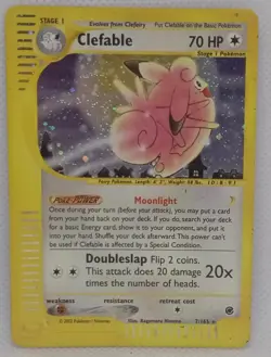 Pokemon TCG Clefable 7/165 Holo Rare Expedition Set MP - Image 1