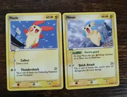 Plusle 39/106 & Minun 37/106 Pokemon 2005 EX Emerald Non Holo NM-MINT - Image 1