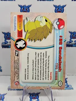 Topps Pokemon #28 Sandslash TV Animation Black Logo MP - Image 2