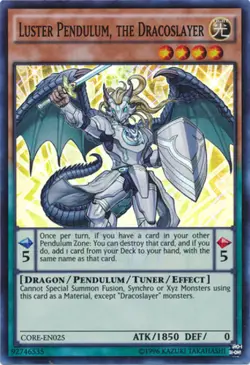 Yugioh! MP Luster Pendulum, the Dracoslayer - CORE-EN025 - Super Rare - Unlimite - Image 1