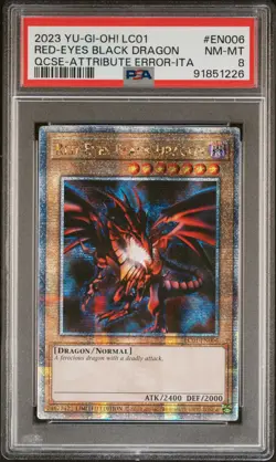 2023 YU-GI-OH! LC01-LEGEND COLL: 25TH ANV ED #EN006 RED-EYES BLACK DRAGON PSA 8 - Image 1