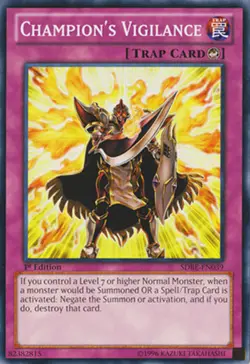 Yugioh! MP Champion's Vigilance - SDBE-EN039 - Common - 1st Edition Moderately P - Image 1