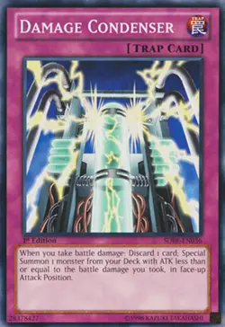 Yugioh! MP Damage Condenser - SDBE-EN036 - Common - 1st Edition Moderately Playe - Image 1