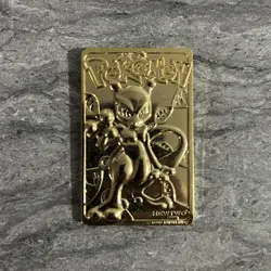 1999 Burger King Limited Edition Pokemon Trading Card 23K Gold Plated Mewtwo - Image 1