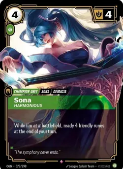 FOIL Riftbound Sona Card OGN 073/298 English League of Legends - Image 1
