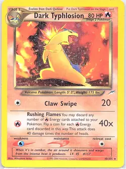 Dark Typhlosion 10/105 Holo Neo Destiny - Pokemon Card - LP - Image 1