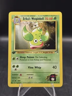Pokemon TCG Erika's Weepinbell 49/132 1st Edition Gym Heroes Uncommon NM - Image 1