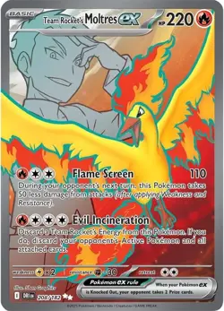 Team Rocket’s Moltres ex DR 208/182 Ultra Rare Full Art Pokemon NM ?? - Image 1