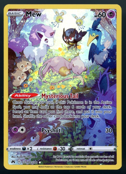 Pokemon TCG Mew GG10/GG70 Crown Zenith Galarian Gallery Holo Full Art - Image 1