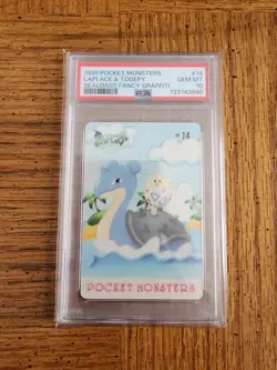 1999 POCKET MONSTERS SEALDASS FANCY GRAFFITI #14 LAPLACE & TOGEPY PSA 10 - Image 1