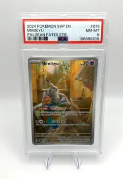 2024 Pokemon Svp En-Sv Black Star Promo #075 Mimikyu Paldean Fates Etb PSA 8 - Image 1