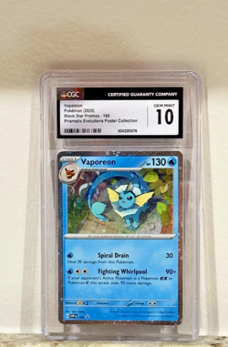 Pokemon Prismatic Evolution Vaporeon 168 Black Star Promos Cosmos Holo Rare - Image 1