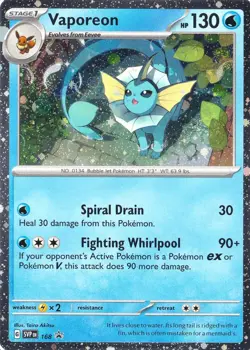 Pokemon Prismatic Evolution Vaporeon 168 Black Star Promos Cosmos Holo Rare - Image 3