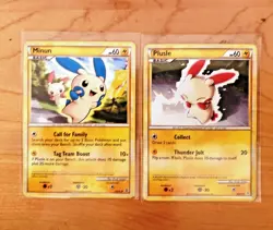 Minun 34/95 & Plusle 36/95 (Pair) HGSS Unleashed Uncommon PERFECT MINT! Pokemon - Image 1