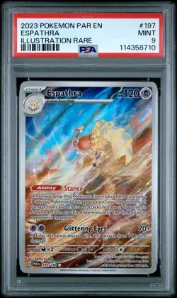 Pokemon TCG Espathra 197/182 SV04Paradox Rift Holo PSA 9 - Image 1