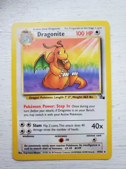 Dragonite - 19/62 Non Holo - Pokemon Fossil Set Rare Card LP - Image 1