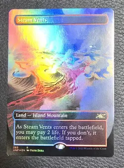 Steam Vents (Borderless) Unfinity Foil MTG NM Magic Card - Image 1
