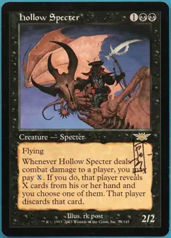 Hollow Specter Legions NM Black Rare SIGNED MAGIC MTG CARD (ID# 294735) ABUGames - Image 1