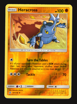 Pokemon TCG Heracross Unified Minds Sun & Moon SM 107 Reverse Holo NM Card - Image 1