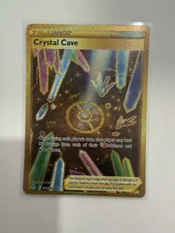 Crystal Cave 230/203 Gold Evolving Skies Trainer Stadium Pokemon Card NM - Image 1