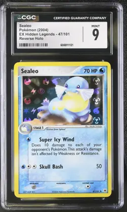 CGC 9 MINT Sealeo 2004 EX Hidden Legends 47/101 Reverse Holo Pokemon Card - Image 1