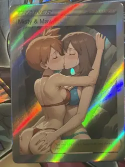 Pokemon Misty & May Anime Waifu Custom DIY Trainer Art Sexy Pokemon card - Image 1