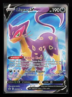 Liepard V (Full Art) 180/198 Ultra Rare SWSH06: Chilling Reign Pokemon Card - Image 1