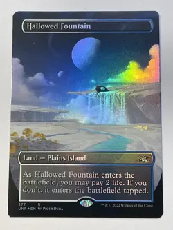MTG Hallowed Fountain Foil NM (Borderless) Unfinity Foil Magic The Gathering - Image 2