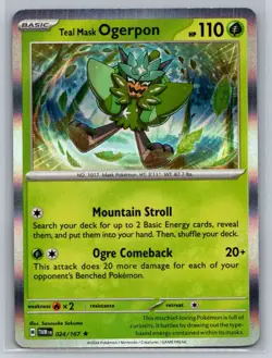 Teal Mask Ogerpon #024/167 SV06: Twilight Masquerade Holo Rare - Pokemon G34 - Image 1