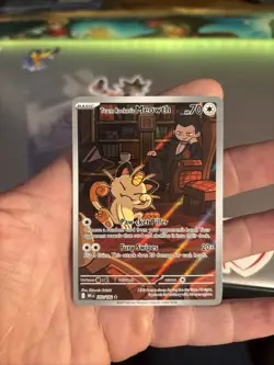 Pokemon TCG Team Rockets Meowth & Giovanni Cosmos Special Illustraition Rare - Image 1