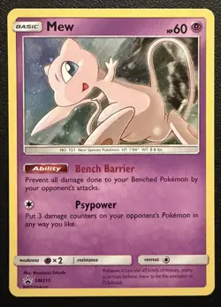 Mew SM215 Sun & Moon [2019] Cosmos Holo Rare Black Star Promo Pokemon TCG NM - Image 1