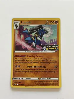 Lucario SWSH184 Stamped Brilliant Stars variant Pokemon TCG NM black star F - Image 1