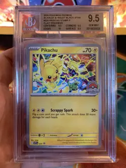 2025 Pokemon Pikachu SVP225 World Championships Black Star Promo - BGS 9.5 - Image 2