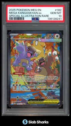 2025 POKEMON MEG EN #182/132 MEGA KANGASKHAN EX SPECIAL ILLUSTRATION RARE PSA 10 - Image 1