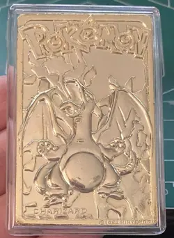 Rare Blue Box Pokemon 23k Plated Gold CHARIZARD PokeBall + COA 1999 Burger King - Image 4