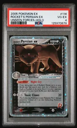 Pokemon PERSIAN ex 116/115 | PSA 4 | EX Unseen Forces | 2005 - Image 1