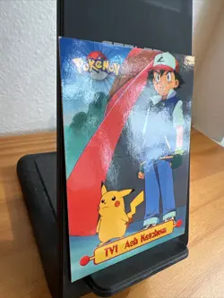 1999 BLUE Topps Pokemon TV Animation Ash Ketchum Series 1 Foil #TV1 - Image 2