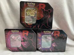 Pokemon TCG: Team Rocket Tin Sealed - ALL 3 Tins - All 3 Promos! - Image 1