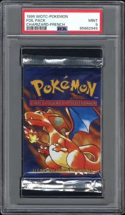 Booster Pokemon Dracaufeu Set de base 1999 FR PSA 9 - Image 1