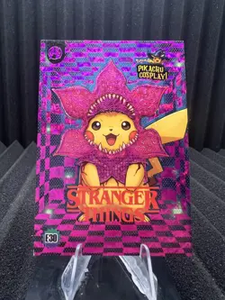 Stranger Things (Pikachu) #E30 - Purple Holo Box Hit - Pikachu Cosplay - Pokemon - Image 1