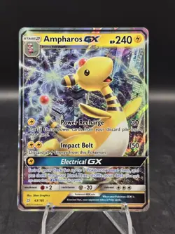 Pokemon TCG Ampharos GX 43/181 Team Up Sun & Moon Ultra Rare Holo NM - Image 1