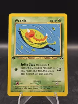 Pokemon TCG Weedle 70/75 1st Edition Neo Discovery Common LP - Image 1